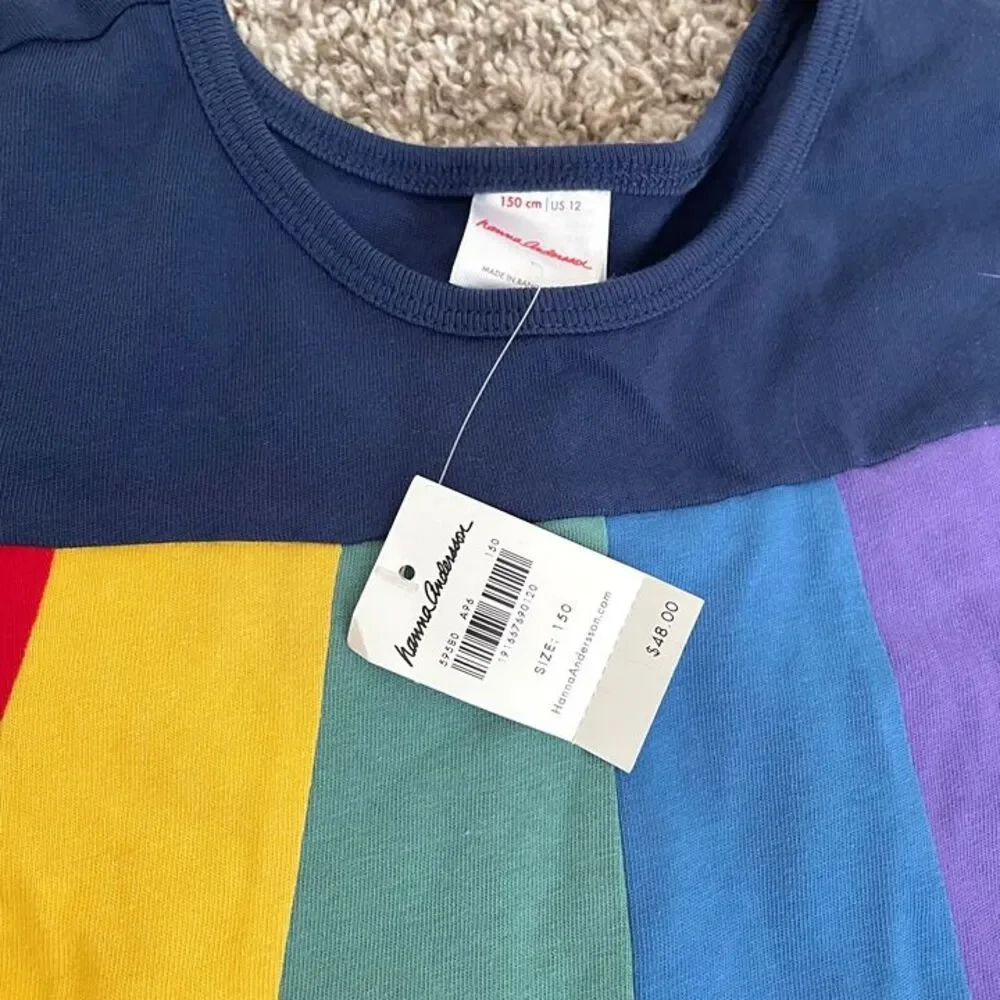 Size 12 / Girls Hanna Andersson Rainbow Dress (New)
